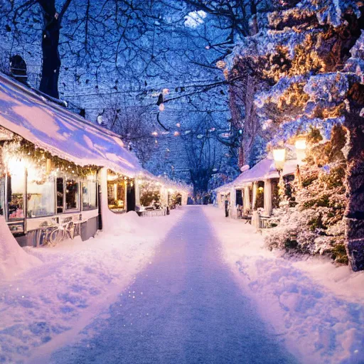 Image similar to extremely cold winter wonderland, cosy vibes, warm lighting extremely detailed