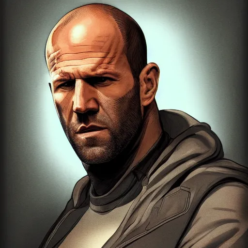 Prompt: jason statham, zoom, james jean, artstation 8 k