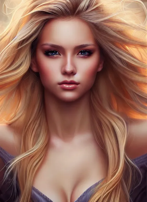 Prompt: realistic photo of a gorgeous female with long blonde hair in the style of stefan kostic, realistic, full body shot, wide angle, sharp focus, 8 k high definition, insanely detailed, intricate, elegant, art by stanley lau and artgerm, floating embers