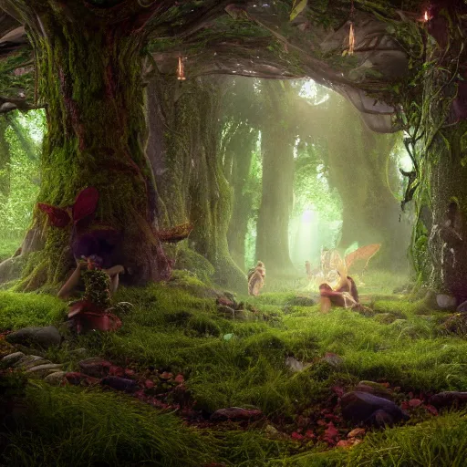 Prompt: 8 k hd detailed octane render of an enchanted fae forest
