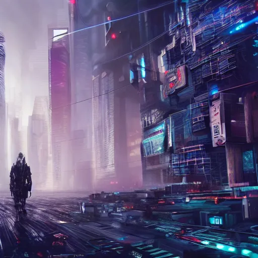 Image similar to a giant terrifying cyber shrimp destroying a dystopian city, cyberpunk, dystopian, god, evil, villain, sharp focus, dynamic lights, still, photograph, hyper realistic, masterpiece, octane render, rendered, 3 d, cinematic, cinematic lighting, dramatic lighting, highly detailed, intricate details, texture, cinematic composition, by donglu yu and kevin jick and eddie del rio