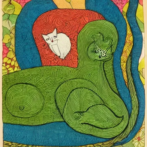 Prompt: a cat in the style of morris hirshfield