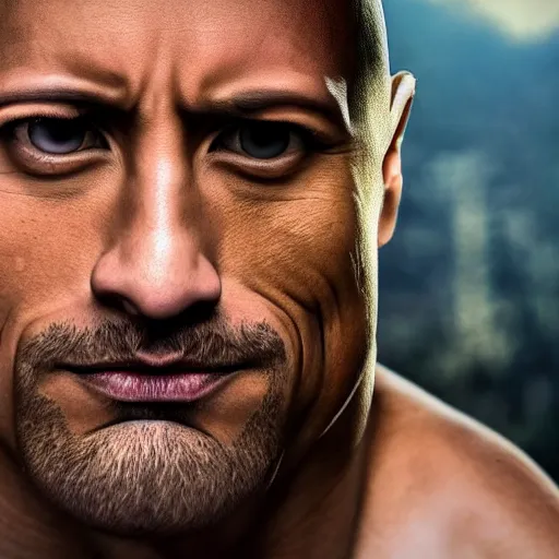 Image similar to close up photograph of very high on weed dwayne johnson, stoner eyes, dwayne johnson smoked weed, weed background, 8 k resolution