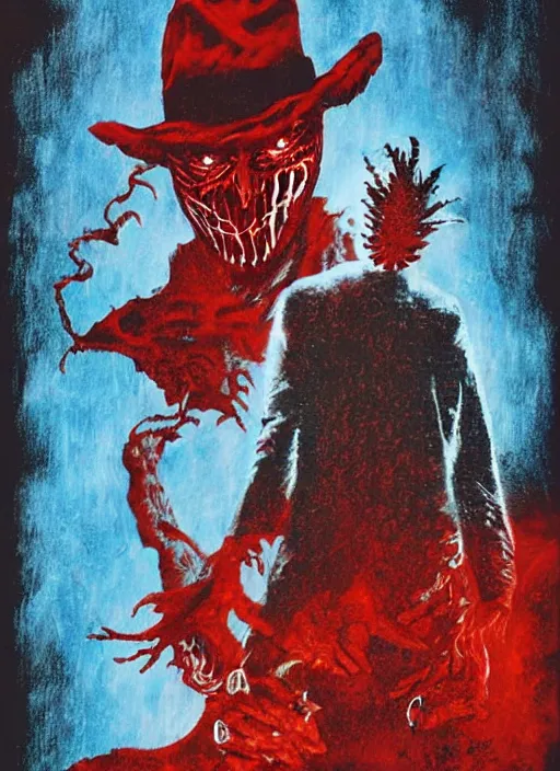 Image similar to a nightmare on elm street movie poster art by matthew joseph peak