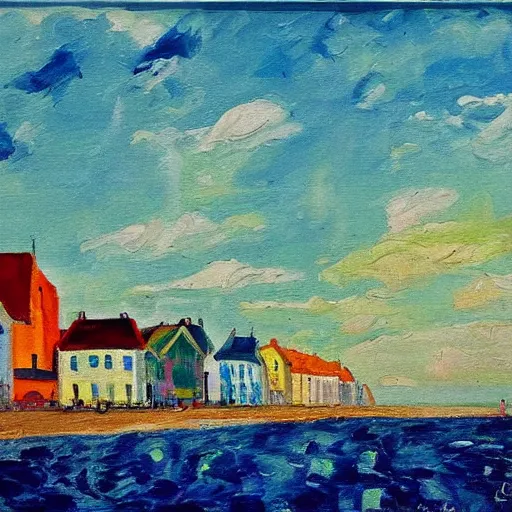 Image similar to a fauvist painting of the danish seaside