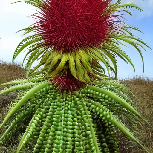 Prompt: enormous plant with spikey fruit, realistic