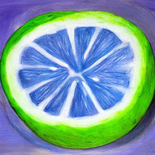 Image similar to a blue watermelon.