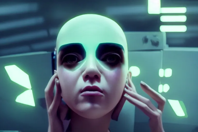 Image similar to vfx film, love death and robots, flat color profile low - key lighting award winning photography arri alexa cinematography, hyper real photorealistic cinematic, atmospheric cool colorgrade