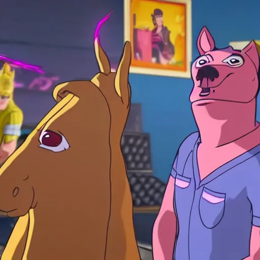 Prompt: bojack horseman in tekken 7, gameplay, fighting game,