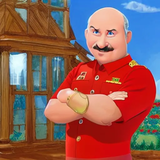 Image similar to alexander lukashenko starring in pixar cartoon.