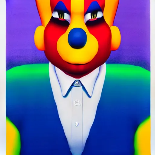 Prompt: angry clown by shusei nagaoka, kaws, david rudnick, airbrush on canvas, pastell colours, cell shaded, 8 k