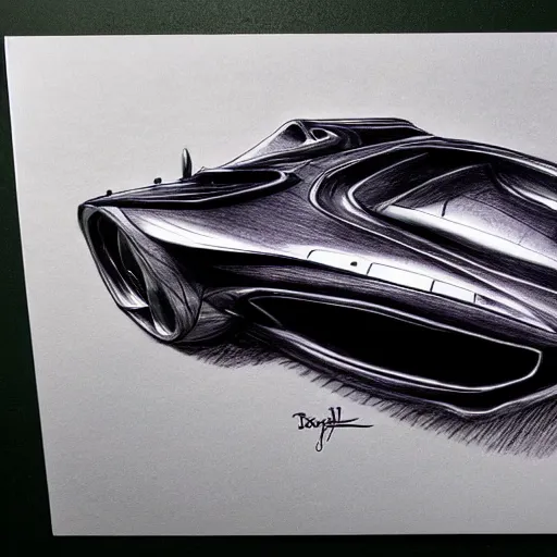 Image similar to ballpoint pen drawing of the batmobile