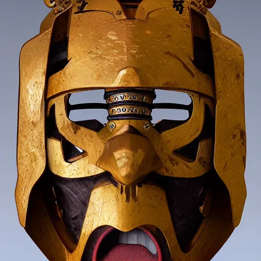 Prompt: a samurai mask by genndy tatakovsky and greg rutkowski