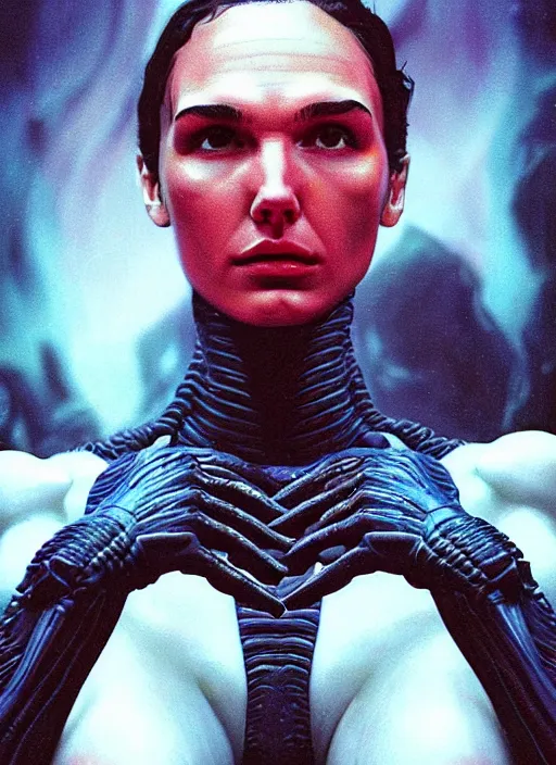 Prompt: 8 5 mm color xenomorph gal gadot!!! portrait fashion weird random strange hyperdetailed photorealistic david lachapelle akihito yoshida asaf hanuka cronenberg weta digital beksinski zawadzki ivan bilibin id magazine michal karcz and yoshitaka octane cinematic