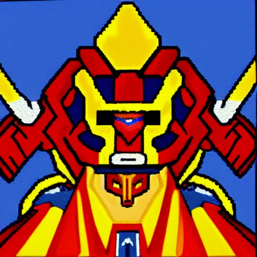 Prompt: full portrait painting of voltes v, pixel art 8 x 8.