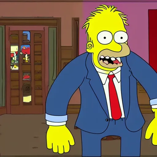 Image similar to Boris Johnson in the Simpsons, high definition, 4k, ultra HD