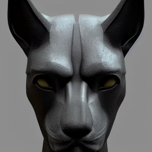 Image similar to anubis, nasus, digital model, head, detailed, beeple, art station, head