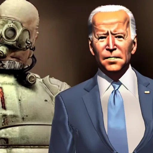 Prompt: joe biden as a fallout 3 npc