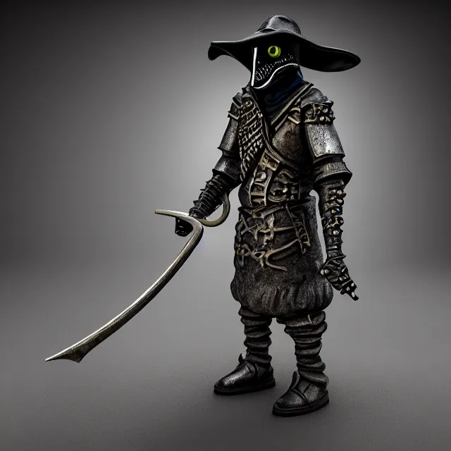 Image similar to cyber plague doctor warrior, highly detailed, 8 k, hdr, smooth, sharp focus, high resolution, award - winning photo