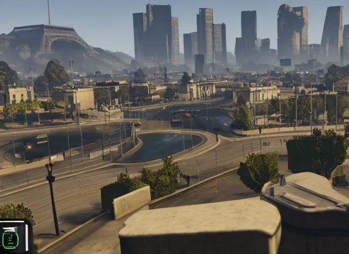 Prompt: Gameplay of the new Paris map in GTA 5