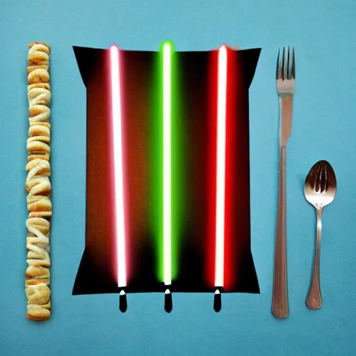 Image similar to lightsaber fork