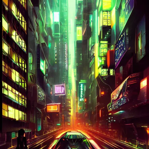 Image similar to cyber punk, futuristic, neo Tokyo, blade runner city concept art, digital matte painting, award winning concept art, neon lights, raining