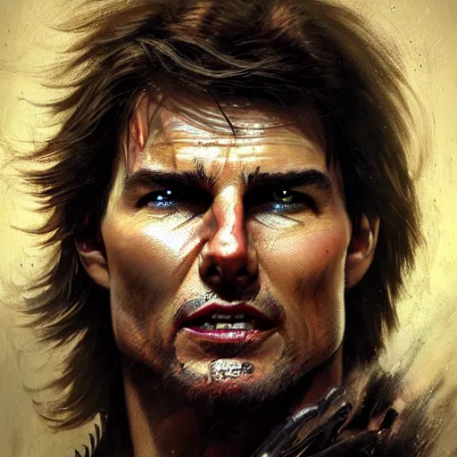 Prompt: tom cruise, legendary warrior, heroic fighter, world of warcraft, diablo, tattoos, decorative ornaments, battle armor, by carl spitzweg, ismail inceoglu, vdragan bibin, hans thoma, greg rutkowski, alexandros pyromallis, perfect face, sharply focused, sharply detailed, centered, rule of thirds, realistic shading