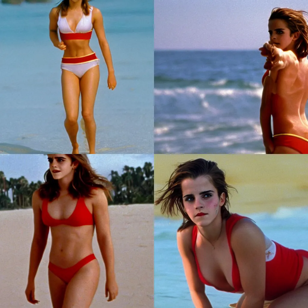 Prompt: emma watson in baywatch ( 1 9 8 9 )