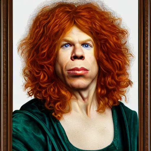 Image similar to Pre-Raphaelite portrait of American Actor Carrot Top, Artgerm