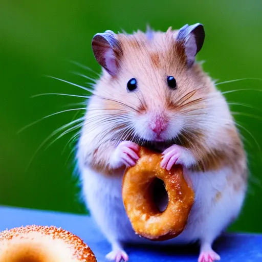 Image similar to hamster eating a donut