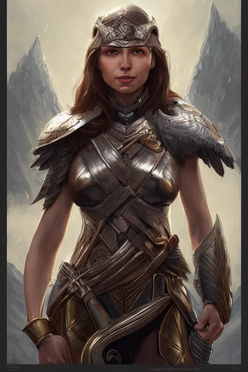 Image similar to amazon valkyrie athena, d & d, fantasy, portrait, highly detailed, headshot, digital painting, trending on artstation, concept art, sharp focus, illustration, art by artgerm and greg rutkowski and magali villeneuve