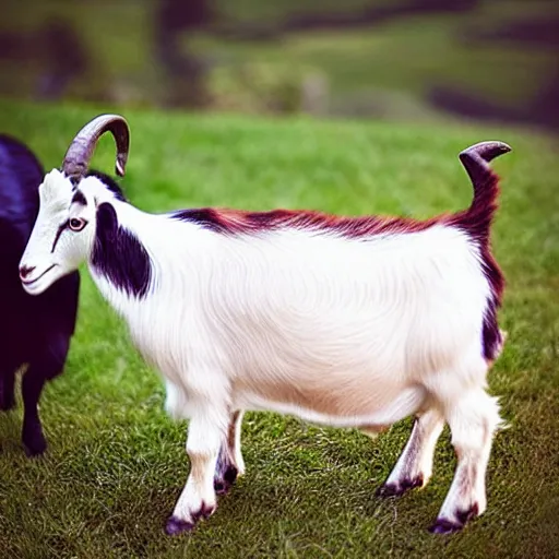 Prompt: a goat - cat - hybrid, animal photography