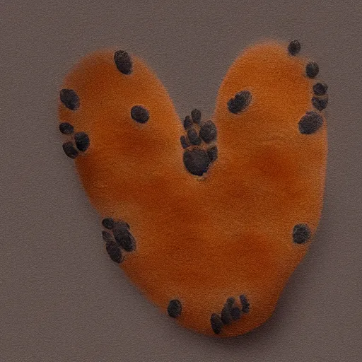 Image similar to underside of a fox paw, fluffy, paw pads, pawprints, 4 k furry art