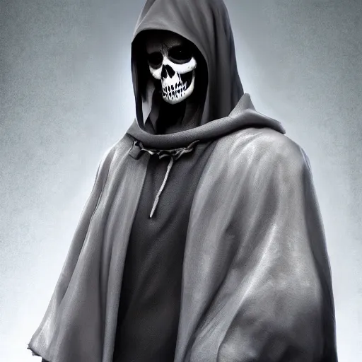 Prompt: grim reaper but master aplinter, photorealistic, artstation