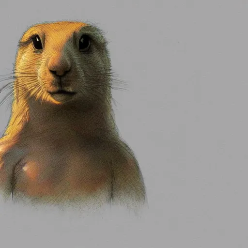 Image similar to a prairie dog wearing a predator mask, highly detailed, concept art