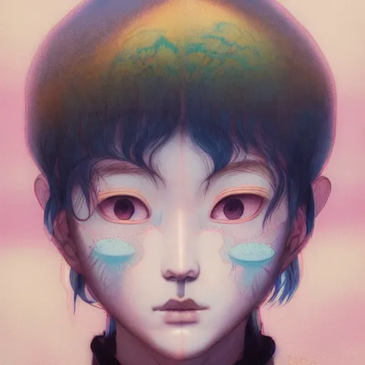 Image similar to prompt : folklore portrait soft light painted by james jean and katsuhiro otomo and erik jones, inspired by evangeleon anime, smooth face feature, intricate oil painting, high detail illustration, sharp high detail, manga and anime 1 9 9 0