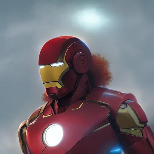 Image similar to Bob Ross is Iron Man, hyperdetailed, artstation, cgsociety, 8k