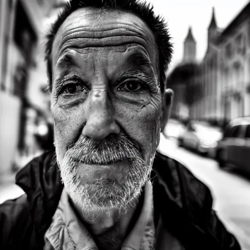 Image similar to portrait joseph quinn in the street, photojournalism, 5 0 mm, street photography