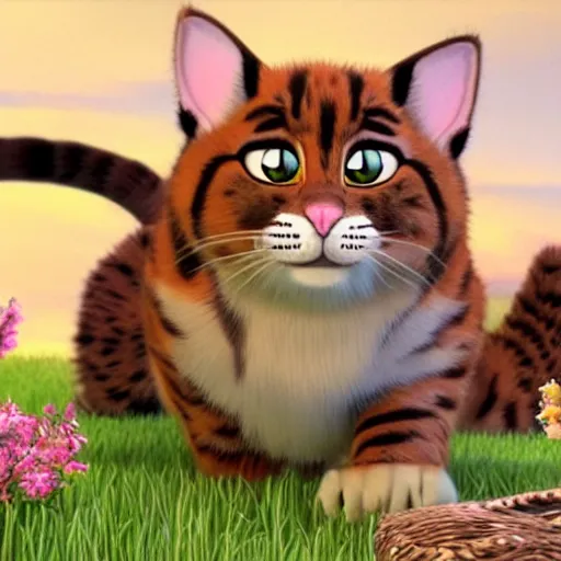 Image similar to cat in the style of madagascar movie