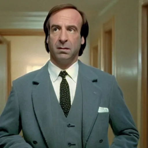 Prompt: A still of Saul Goodman in The Shining (1980)