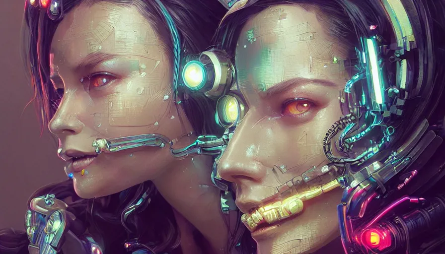 Image similar to contiousness, pixelated mouth, cyberpunk gorgeous goddess, neon, alterd carbon, fibonacci, sweat drops, insane, intricate, highly detailed, digital painting, artstation, concept art, smooth, sharp focus, illustration, Unreal Engine 5, 8K, art by artgerm and greg rutkowski and alphonse mucha