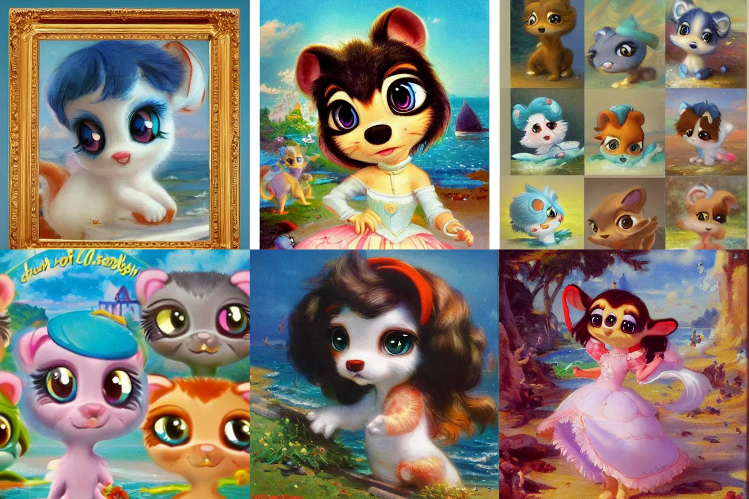 Prompt: 3d Littlest Pet Shop, ocean, master painter and art style of Noel Coypel, art of Émile Eisman-Semenowsky, art of Édouard Bisson