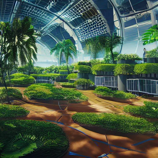 Prompt: solar punk futuristic greenhouse apartments in a tropical forest setting. vivid colors mixes with dusty moody lighting. architectural concepts inspired by dune 2 0 4 9, 8 k, photorealism, hdr