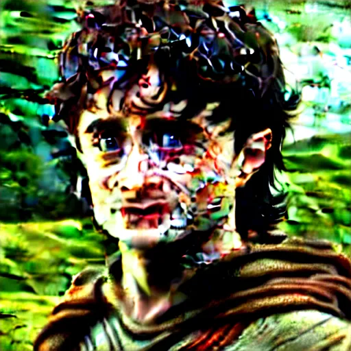 Prompt: Daniel Radcliffe as Frodo in lord of the rings