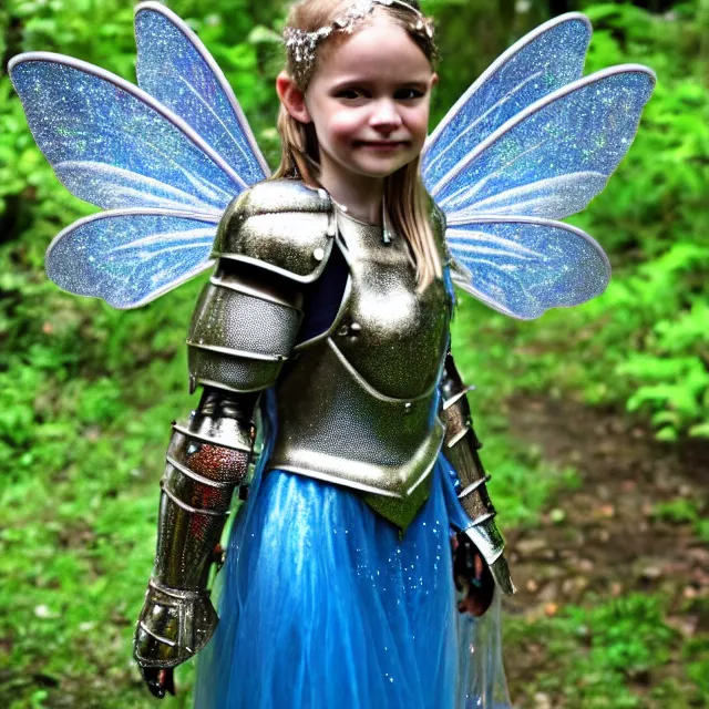 Prompt: photo of a fairy with sparkling armour, award - winning photo