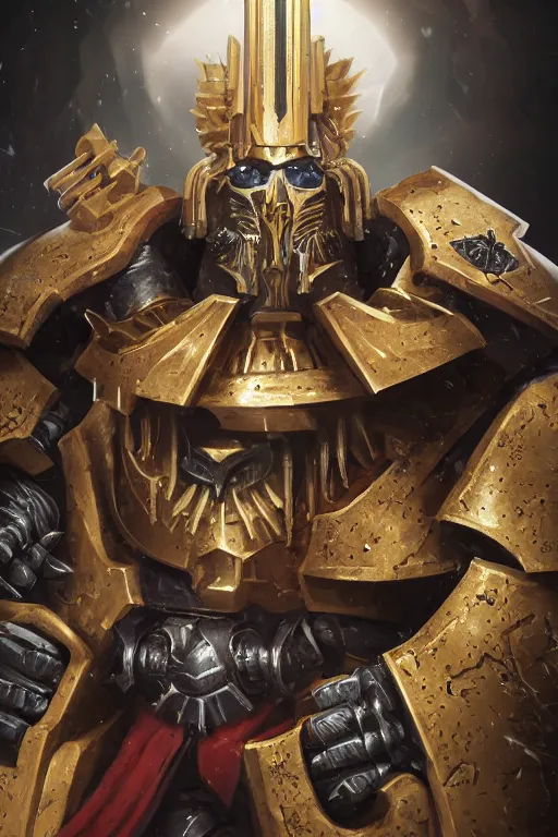 Image similar to queen portrait heros warhammer 4 0 k horus heresy fanart - the primarchs emperor by johannes helgeson animated with vfx concept artist & illustrator global illumination ray tracing hdr fanart arstation zbrush central hardmesh 8 k octane renderer comics stylized