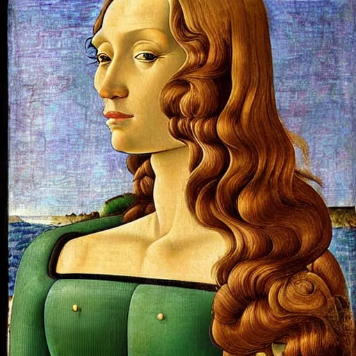 Image similar to a portrait of a female android by sandro botticelli