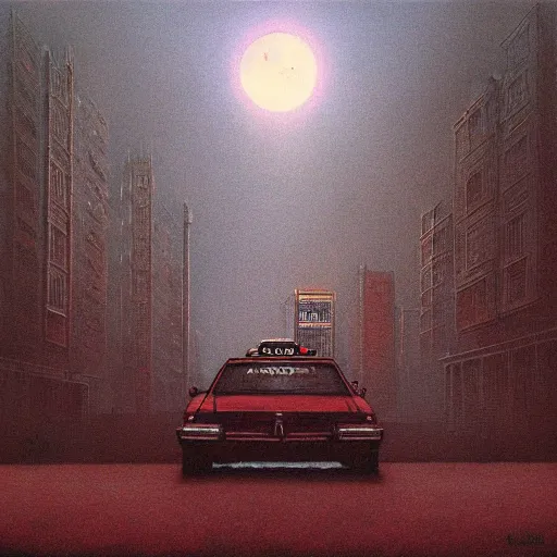 Prompt: ' a cab'an album cover in the style of beksinski