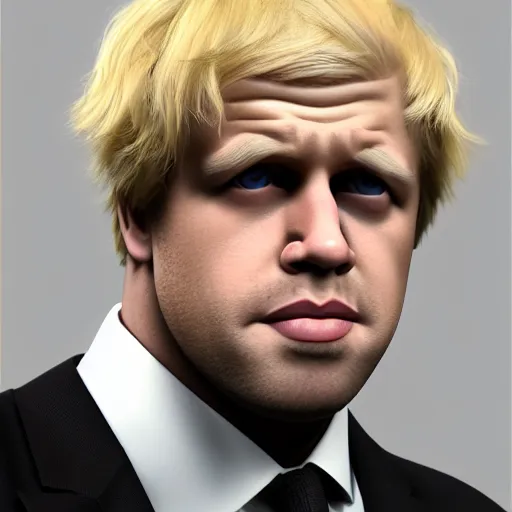 Image similar to muscular chad gigachad handsome boris johnson with thick blonde hair, boris johnson as a chad with thick blonde hair, strong jawline, good posture, and wearing a suit, realistic, hyperrealistic, 8 k resolution, highly detailed, very detailed, hd quality, intricate details, trending on artstation