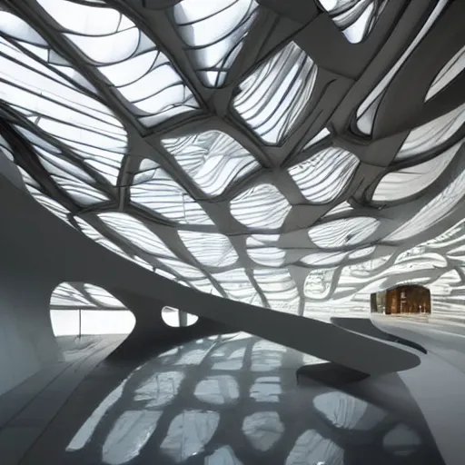 Image similar to stunning museum by Zaha Hadid